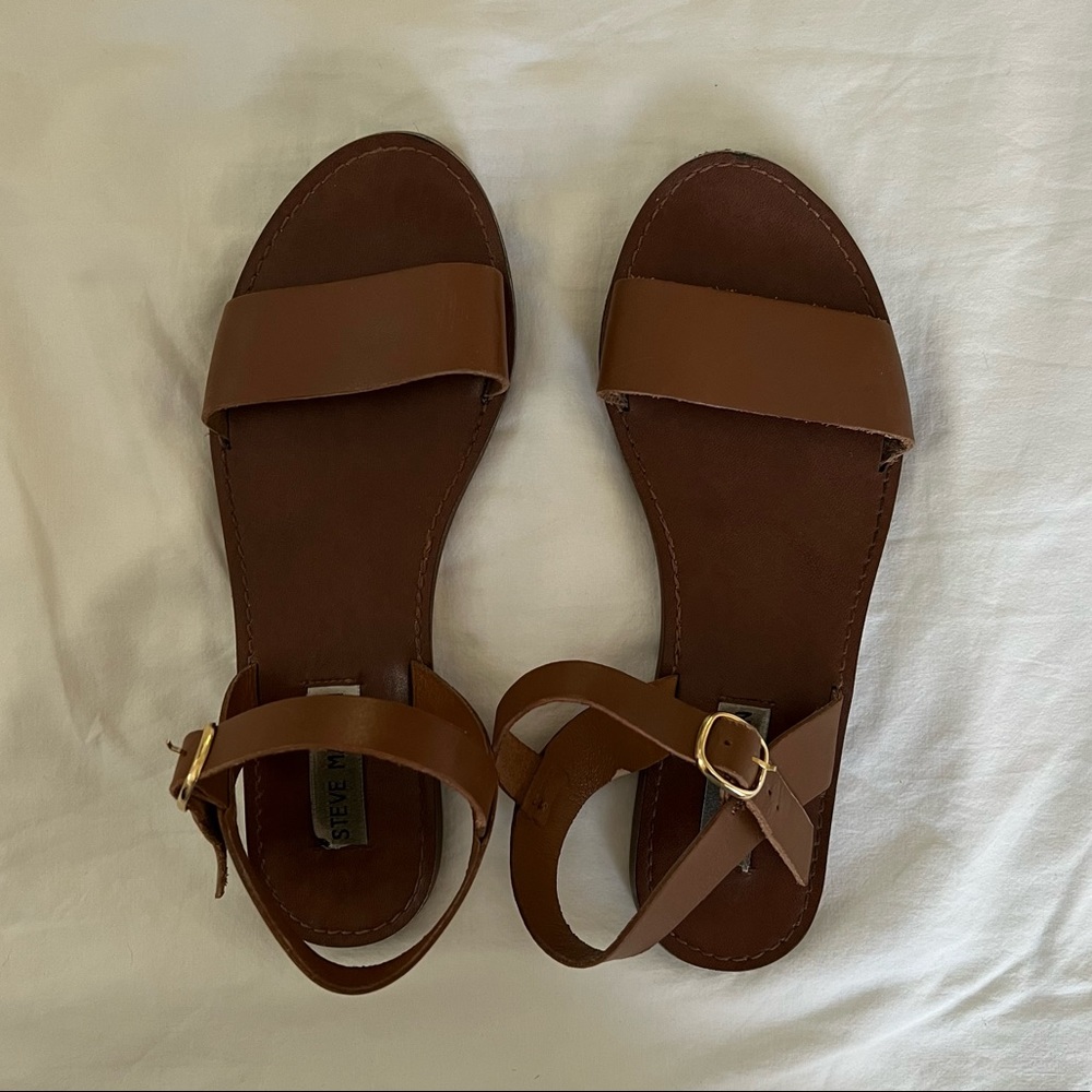 Steve Madden Donddi Tan Leather Sandal